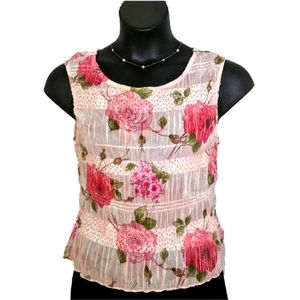 Giorgio Fiorline Sheer Floral Sleeveless Top